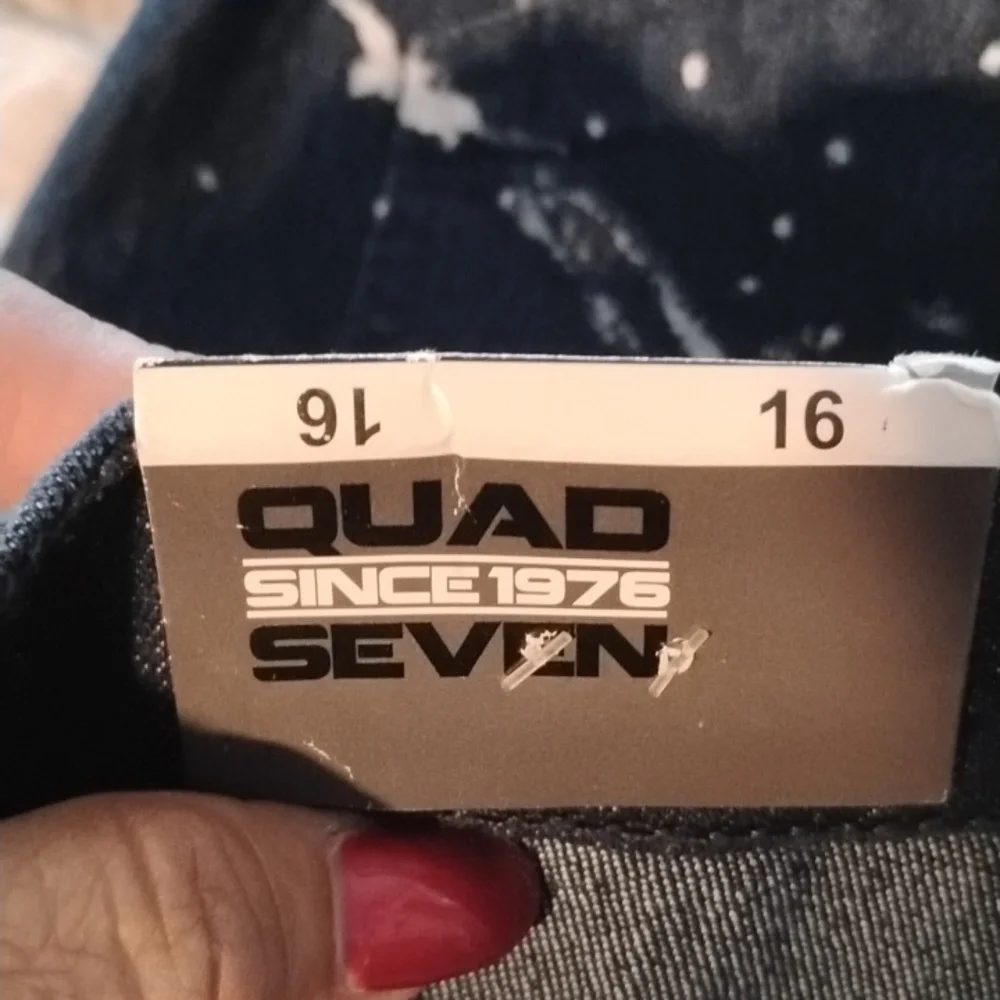 Quad Seven Boys' Jeans With Paint Blue & White Dots, Size: 16, NWT